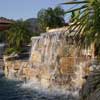 Natural stone and boulder waterfall